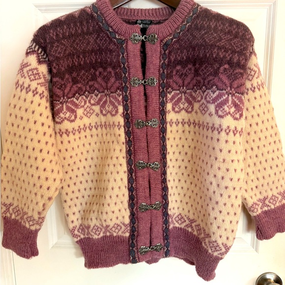 Dale of Norway Wool Cardigan Sweater Women Size M/L Après Ski Snowflake Pattern - Picture 4 of 14